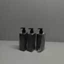 Segbeauty Shower Refillable Dispenser, 3pcs 16.9oz 500ml Pump Press Bottles with Labels, Empty Reusable Plastic Soap Dispenser Bathroom Shower Containers for Body Wash Shampoo Conditioner Lotion Black (Black-self-labeling)