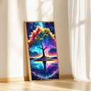 2 x QIOUOL 5D Diamond Art Kits for Adults Beginners,Dreamy Tree DIY Paint with Round Full Drill Diamonds Painting Mosaic Gems Art for Home Office Wall Decor 12x16 Inch