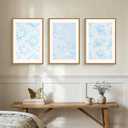 HPNIUB Boho Classic Chinoiserie Floral Framed Wall Art Set -24''x36''x3