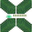 VEVOR Artificial Boxwood Panel, 24pcs 20 x 20 in, 1.6 in Sun Protected Boxwood Hedge Wall Panels, Green Fake Grass Wall for Privacy Fence Decor Indoor Outdoor Garden Backyard