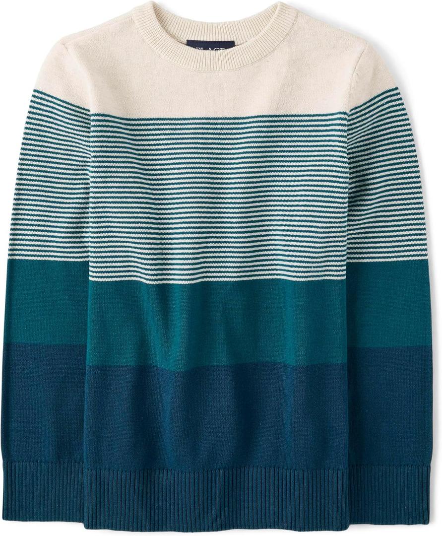 The Children's Place Boys Long Sleeve Crew Neck Pullover Sweater