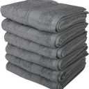 RAJRANG Hand Towels for Bathroom Highly Absorbent Light Weight and Soft Cotton Towel Grey Pack of 6