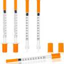 1ml 30G 5/ 16 Inch 8mm Syringe, U-100 Lab Syringes Individually Wrapped, Pack of 20