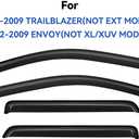 Window Visors Rain Guards for 2002-2009 Chevy Trailblazer, Out-Channel Window Vent Wind Deflectors Visors Shades for 2006-2009 Trailblazer SS