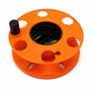 Woods Heavy Duty Cord Storage Wheel - Holds Up to 150 Feet of 16/3 or 125 Feet of 14/3 Gauge Cord - Tangle-Free Design for Extension Cords, Rope, or Hose - - Black