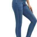 MetHera Women's Le Mel Classic Mid Rise Stretch Skinny Shaping Jegging Denim Jeans (16S, Blue Rose)