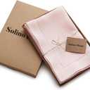 Solino Home Pink Linen Napkins Set of 4-100% Pure Linen Hemstitch Dinner Napkins 20 x 20 Inch for Christmas - Classic Hemstitch