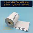 (50 Rolls) 2 1/4 x 85 Thermal Paper Rolls, BPA Free Thermal Receipt Paper Rolls, 2.25 inch Wide and 85 ft Long Per Thermal Paper Receipt Roll