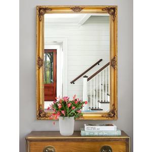 Chende Gold Decorative Mirrors for Wall, 41'' x 29'' Large Living Room Mirror with Ornate Gold Frame, Vintage Baroque Mirror for Fireplace, Bathroom, Dining Room, Entryway