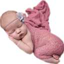 Newborn Photography Props Wrap Stretch Long Ripple Blanket Yarn Baby Photo Props Boy Girl Cloth Fabric Layer