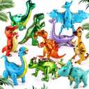 10 Pcs Giant Dinosaur Balloons 4d Dino Aluminum Foil Self Standing Dino Balloons Dinosaur Inflatable Birthday Decorations for Jungle Theme Party(Multicolored)