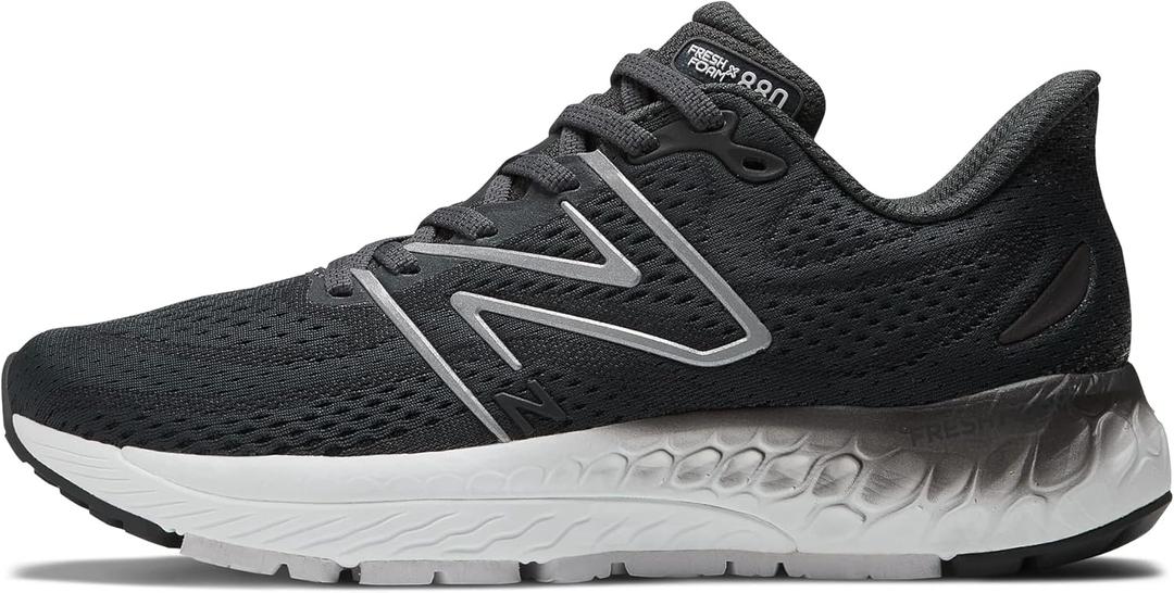 New Balance Women's Fresh Foam X 880 V13 Running Shoes (7 Narrow, Blacktop/Black/Silver Metallic)