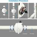 4 to 3 inch Radon Mitigation System Kit - 2 Speed Radon Fan 240CFM | 168CFM with Rubber Couplings and Air Pressure Indicator, Quiet and Energy Efficient, Fits 3” Piping