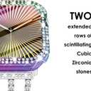 3 x Surace Bling Apple Watch Case with Screen Protector Compatible with Apple Watch Series 11 Series 10 46mm, Crystal Diamond Overall Protective Case Face Cover Bumper 46mm, Rainbow (Iridescent)