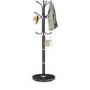 EZIVIEZ Modern Coat Rack Stand, Metal Freestanding Coat Rack with Natural Marble Base, Heavy-Duty Coat Racks with 12 Hooks,Black Coat Hanger Tree Stand for Office, Entryway, Hallway