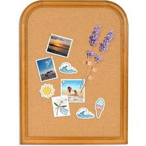 Decorative Cork Bulletin Board, 23.6"x17.7" Wall-Mounted Vision Board with FrameIdeal for Office Decor, School Use, Photo Display, and Reminders(DH-2R2S-4560)