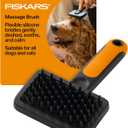 Fiskars Pet, Cat and Dog Brush, Fine Bristles & SoftGrip Handle for Gentle Grooming and Deshedding, Cat and Dog Supplies, Orange/Black
