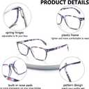 CLASAGA Progressive Multifocus Reading Glasses for Women, Pattern Print Blue Light Block Stylish Ladies Computer Readers