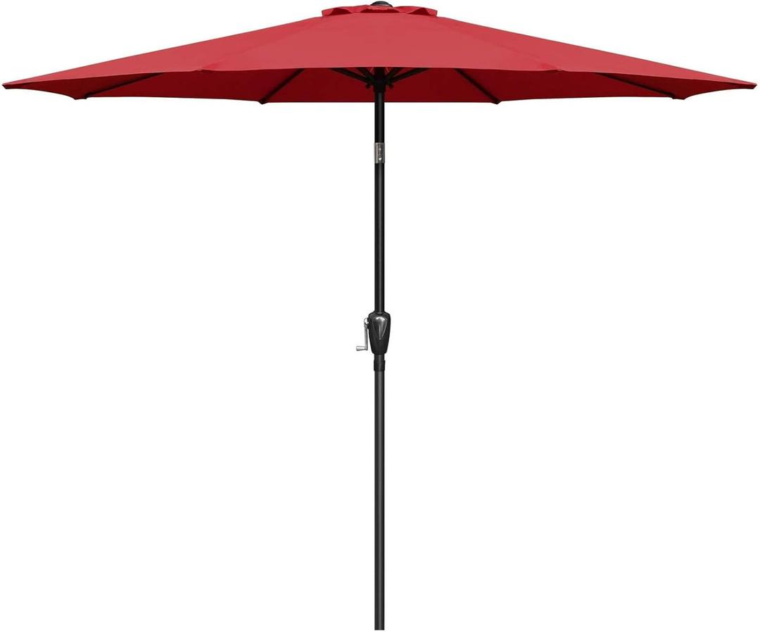 Simple Deluxe 9' Patio Umbrella Outdoor Table Market Yard Umbrella with Push Button Tilt/Crank (Red)