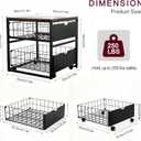 Mini Fridge Stand with Storage, Heavy Duty Mini Fridge Table, Small Refrigerator Stand, For Dorm Office Apartment Home, 21.6L x 21.6W x 22.2H, Max Load 250 LBS