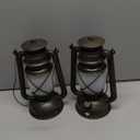 2 Pack Bronze Vintage 4 Modes Light LED LanternsRechargeable Dancing Flame Lanterns Decorative Outdoor&Indoor, Remote Control Waterproof Hanging Lights for Camping,Patio Garden Pathway