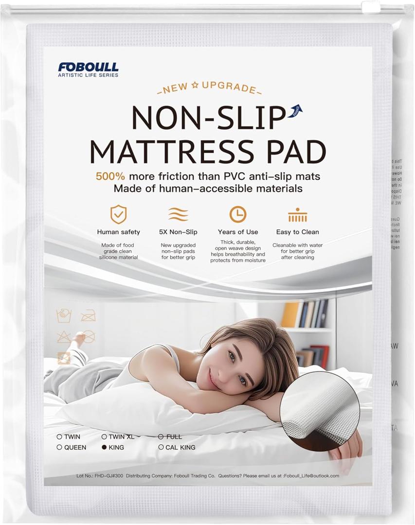 Silicone Mattress Slide Stopper and Gripper, 5X Anti - Slip, Non Slip Mattress pad,Keep Bed and Topper Pad from Sliding for Sofa, Couch, Chair Cushion, Mattresses, Easy Trim Pads, King