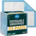 MED PRIDE Disposable Underpads 23'' X 36'' (25Count) Incontinence Pads, Chux, Bed Covers, Puppy Training | Thick, Super Absorbent Protection for Kids, Adults, Elderly | Liquid, Urine, Accidents