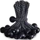 PerkHomy 30 PCS Ball Bungee Cord 6 Inch Heavy Duty Bungie Cord Balls for Tarp Tie Down Canopy Camping Tents Cargo Holding Wire Hoses Patio Umbrellas Awning (30pc Black&White)