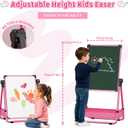 Art Easel for Kids, Adjustable Double Sided Toddler Easel Drawing Board