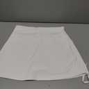 Women's Casual Short Skirt with Pleated Design (US, Alpha, Large, Regular, Regular, White)