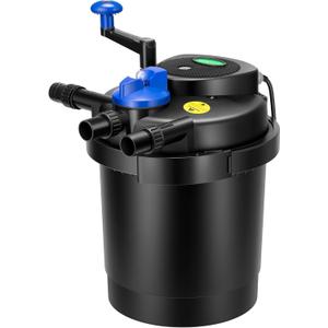 Bio Pressure Pond Filter, with 13W UV-C Light, 1580 GPH Suitable for Koi Ponds up to 800 Gallons or Landscape Pools up to 1600 Gallons