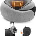 Travel Neck Pillow, Memory Foam Neck Support for Airplane, Car & Office, Breathable Portable Design with Eye Mask, Earplug Holder & Carry Bag, for Men&Women (Gray)