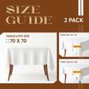 White Square Tablecloth 70 x 70 Inch, 200GSM - Set of 2 Extra Soft Square Tablecloths - Stain and Wrinkle-Resistant, Machine Washable, Card Table Tablecloth Square for Any Occasion, Premium Quality
