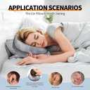 Ear Piercing Pillow with Hole for Side Sleepers for CNH and Ear Pain Inflammation Pressure Sores, Cotton and Polyester Adjustable Filling and Washable Ear Guard Pillow (Light Gray Silk)