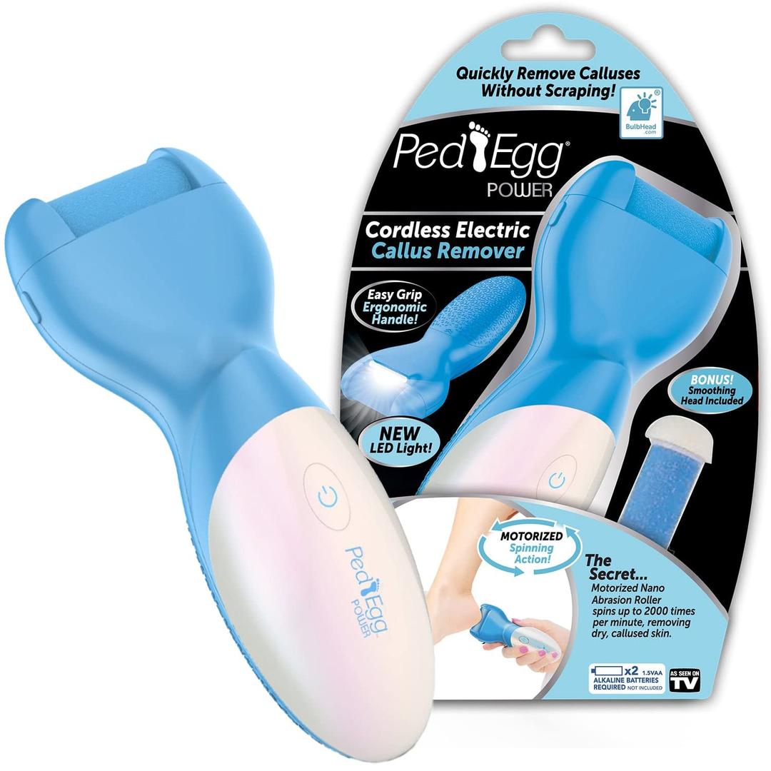 PedEgg Power Cordless Motorized Callus Remover w/ Bright LED Light As Seen On TV, Quickly Removes Calluses & Dry Skin w/ 2000 RPMs of Spinning Action for Smooth, Soft Feet, Easy-Grip Ergonomic Handle (1 Count (Pack of 1) PedEgg Power Cordless Motorized Callus Remover w/ Bright LED Light As Seen On TV, Quickly Removes Calluses & Dry Skin w/ 2000 RPMs of Spinning Action for Smooth, Soft Feet, Easy-Grip Ergonomic Handle (1 Count (Pack of 1)