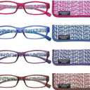 Madison Avenue 4 Pack Multicolor Blue Light Blocking Reading Glasses for Women Spring Hinge +2.5