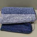 Smiry Dog Door Mat for Muddy Paws, Absorbs Moisture and Dirt, Low-Profile Entryway Mat with Non-Slip Backing, Entry Indoor Outdoor Doormat for Inside Floor (47x24 Inches, Navy Blue, Striped)