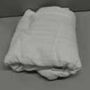 Extra Long White Shower Curtain Boho, Cotton Blend Waffle Weave Stripe Textured Shower Curtain, Fabric Shower Curtains for Bathroom, Hotel,72 x 78