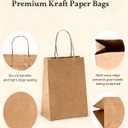 Amazingcraft Gift Bags 8x4.25x10.5 100Pcs Brown Paper Bags with Handles Bulk for Wedding, Party Favor, Grocery, Shopping, Retail, Merchandise Medium Kraft Paper Sacks