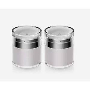 Airless Pump Jar With Labels, Refillable Cream Jar Vacuum Bottle Travel Size Empty Container for Cream and Lotion