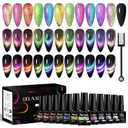 MTSSII Cat Eye Magnetic Nail Polish Set, 12 Colors - Purple, Green, Pink, Blue - UV Nail Gel Polish with 1 Magnet for DIY Manicure at Home