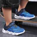 Light Up Shoes Toddler Boys Breathable Mesh LED Flashing Walking Sneakers for Toddler and Little Kids (Blue)