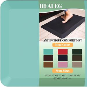 1" Extra Thick Anti Fatigue Floor Mat 17" W x 70" L,Kitchen Mat, Standing Desk Mat,140D Advanced PU Foam Ergonomic Comfort at Home, Office, Garage, Sink (Teal)
