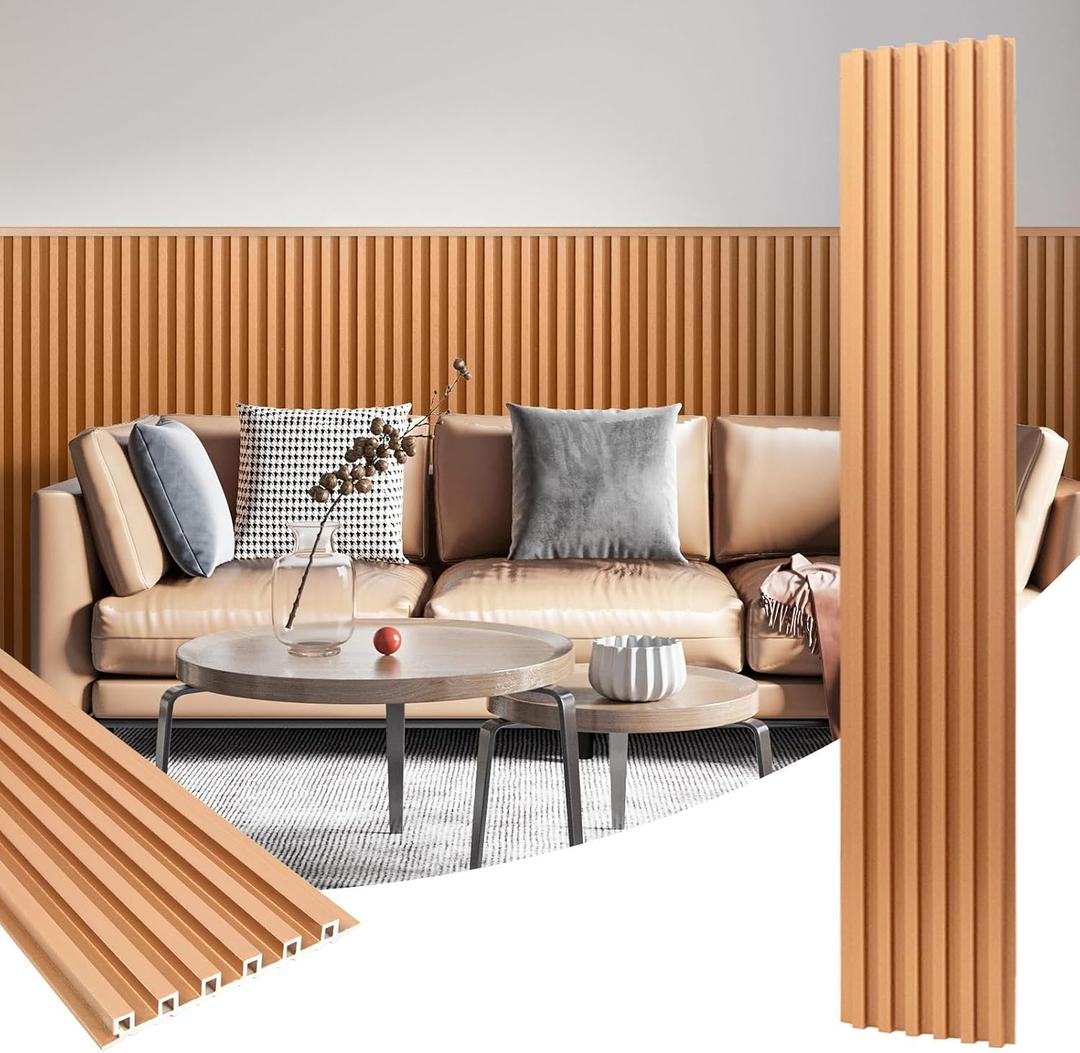 Art3dwallpanels 16 Pack Slat Wall Paneling 51"×6.7" Glitter Gold
