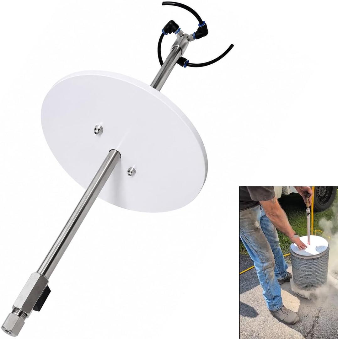 Air Filter Cleaner Kit with
360° Rotating Nozzle, 24-Inch Shaft, Compressed Air Powered, 5.5-12 Inch Filter Compatibility