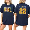 Women's Basketball 22 Shirt Retro Oversized Tee for Basketball Moms Players Fans Funny Sports Gift Top (Blue, XXL)
