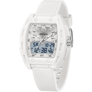 Women Watch for Women Unique Rectangle Watches Digital Analog Sports Watch for Ladies Students Watches with Alarm Stopwatch Waterproof Hourly Chime 12/24H LED Light Multi-Function Wristwatch