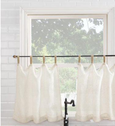 No. 918 Brinley Jute-Tab Cafe Curtain Window Panel - Natural
 54" x 24"