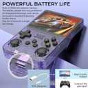 R36s Pro Retro Handheld Game Console, 3.5in IPS , 128GB Preloaded with 40000+Classic Games, Portable Game Console,30 +Game Emulator, Linux System,3500mah Rechargeable Battery (128G Purple)