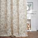 jinchan Linen Floral Curtains for Living Room with Printed Flower 63 Inches Long Light Filtering French Country Back Tab Rod Pocket Taupe Window Curtain Set Farmhouse Drapes 2 Panels Taupe